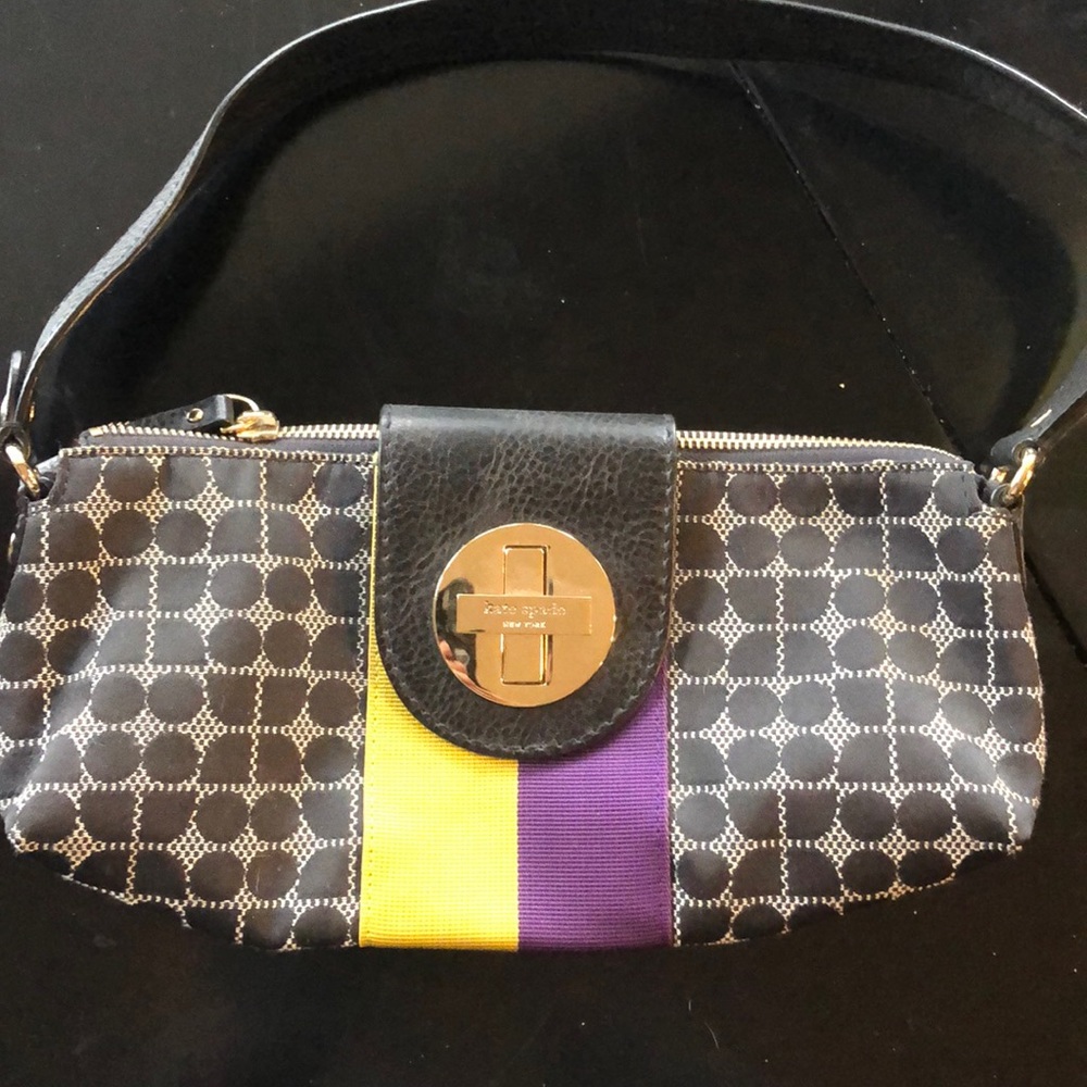 Kate spade yellow, black, and gold purse